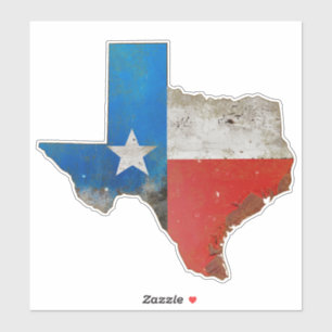 Sticker Texas, Étoile solitaire, Drapeau, Carte