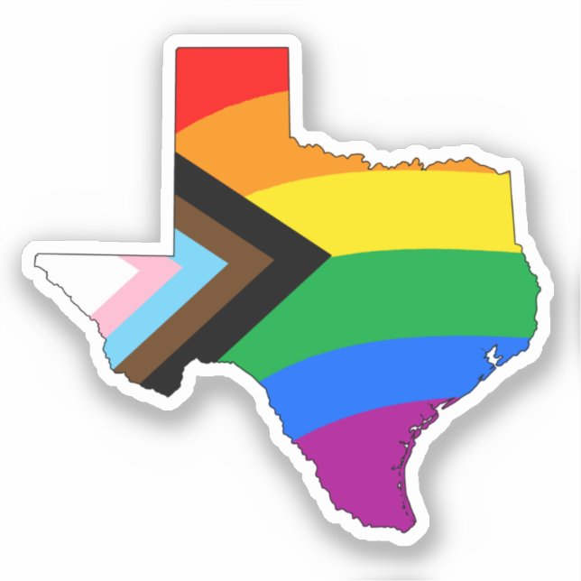 Sticker Texas State Pride LGBTQ Progress Pride (Recto)