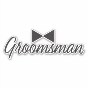 Sticker Texte Groomsman et cravate Bow