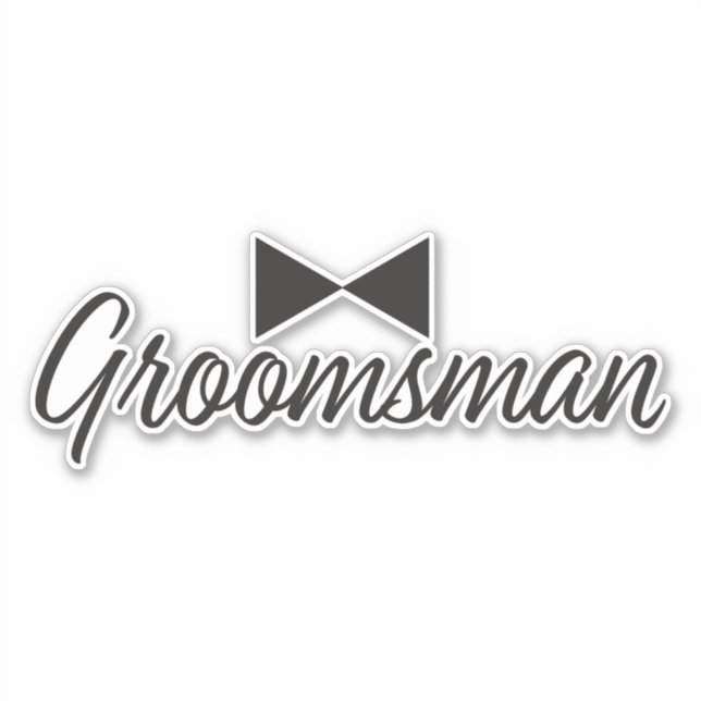 Sticker Texte Groomsman et cravate Bow (Devant)