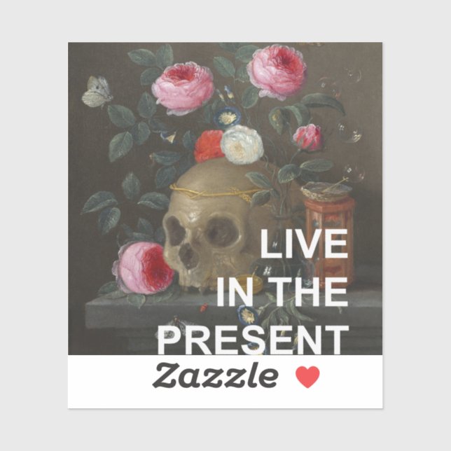 Sticker Texte Inspirationnel + Méménite Mori Peinture (Feuille)