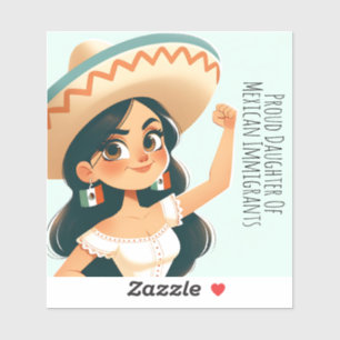 Sticker Texte joyeux Fille de la fille des immigrants mexi