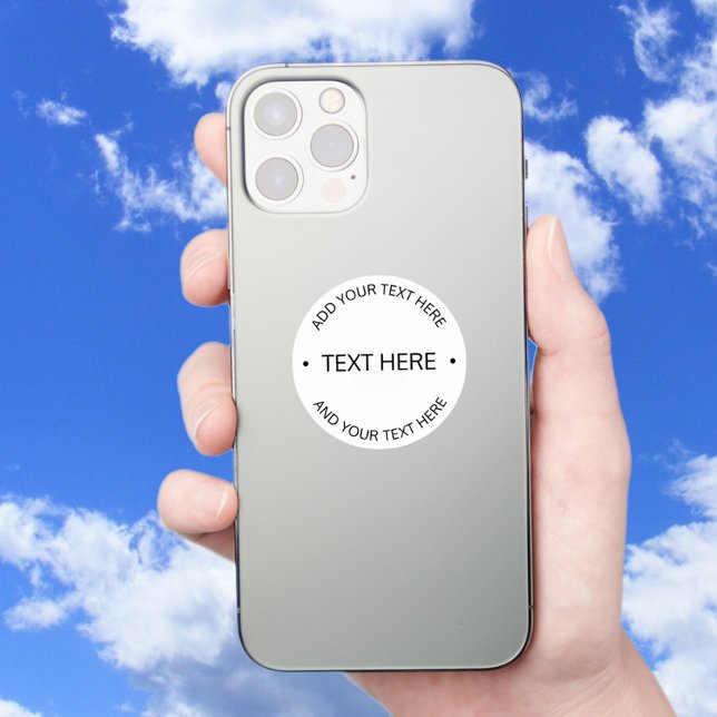 Sticker Texte modifiable simple et moderne | Blanc et noir (Créateur téléchargé)