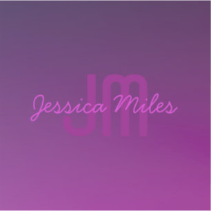 Sticker Texte monogramme modifiable moderne & Ombre violet