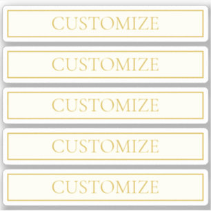 Sticker Texte personnalisable simple et élégant   Or blanc