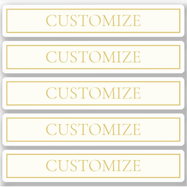 Sticker Texte personnalisable simple et élégant | Or blanc (Devant)