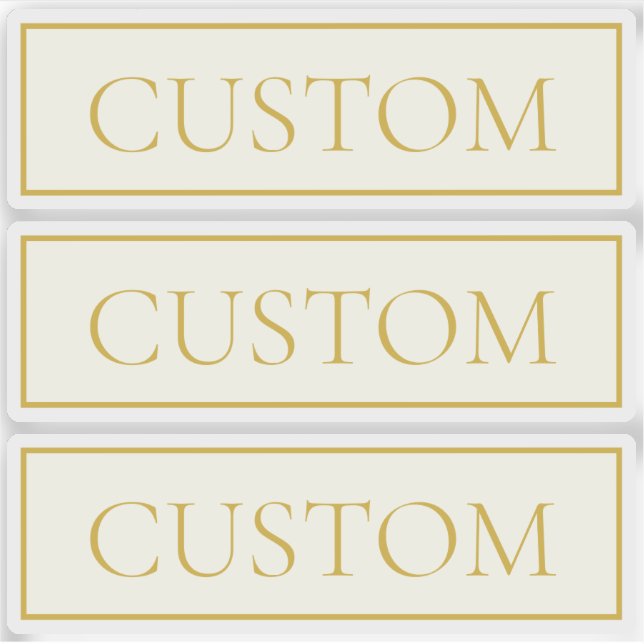 Sticker Texte personnalisable simple et élégant | Or blanc (Devant)