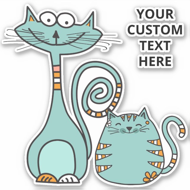 Sticker Texte personnalisé Chats amusants (Devant)