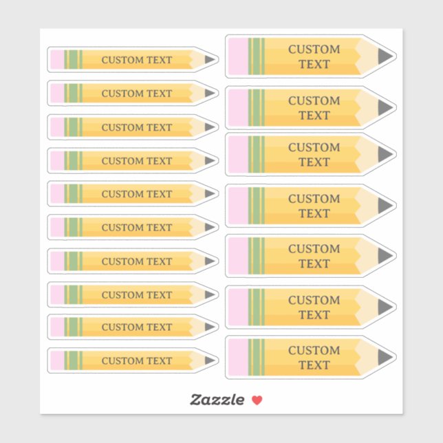 Sticker Texte personnalisé Crayon de l'école de l'enseigna (Feuille)