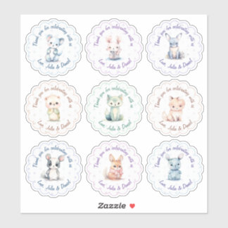 Sticker Texte personnalisé Cute Animaux