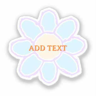 Sticker Texte personnalisé du dessin de fleur