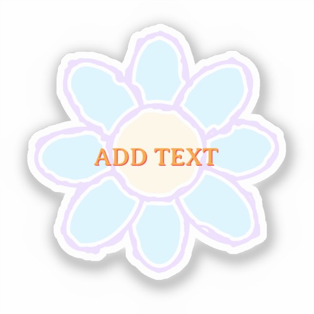 Sticker Texte personnalisé du dessin de fleur (Recto)