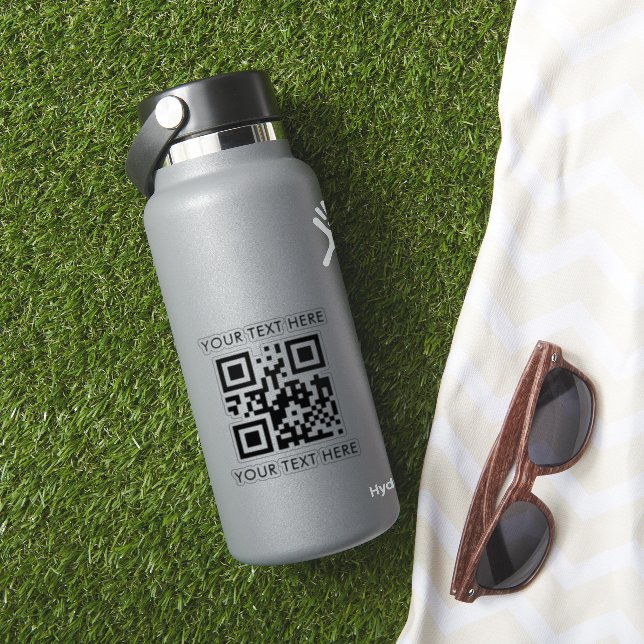 Sticker Texte Personnalisé Et Code QR Coupé Vinyle (HydroFlask Insitu)