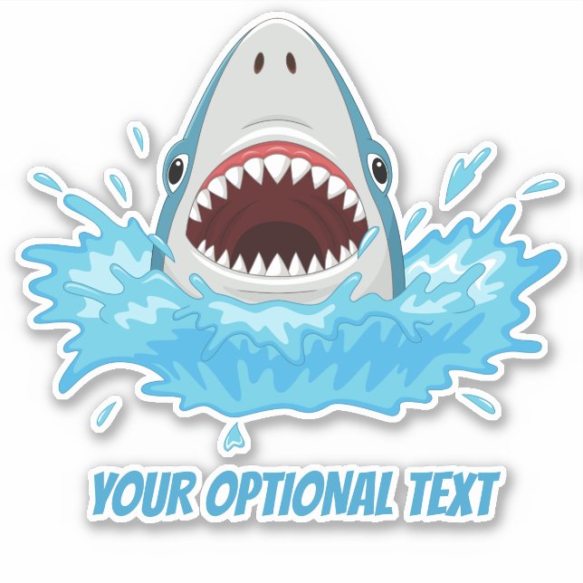 Sticker Texte personnalisé Funny Shark (Devant)
