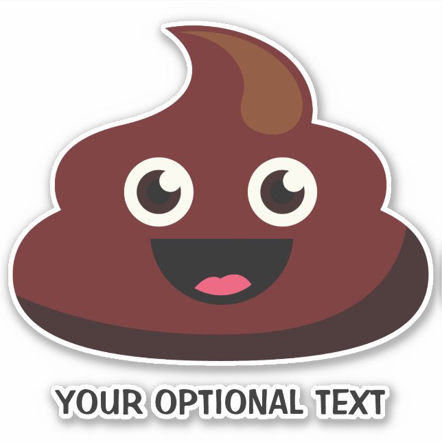 Sticker Texte personnalisé Happy Poop (Devant)