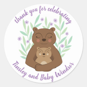 Sticker texte personnalisé pour l'ours et le bébé