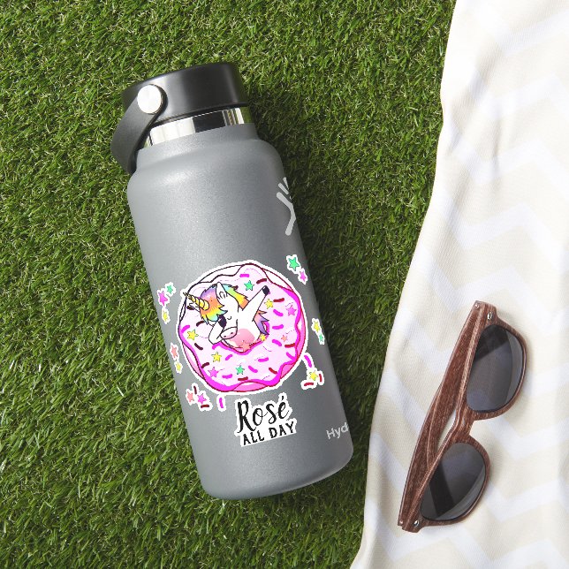 Sticker Texte Personnalisé Unicorn Dab Pose Pink Donut Spr (HydroFlask Insitu)