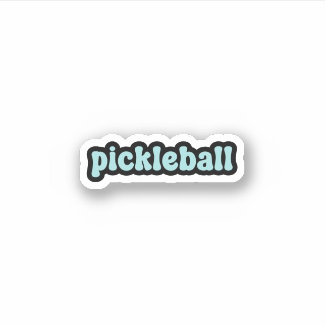 Sticker Texte rétro bleu pickball (Devant)