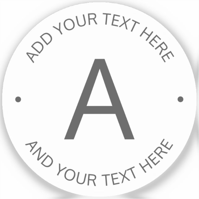 Sticker Texte simple et personnalisable | Gris et transpar (Recto)