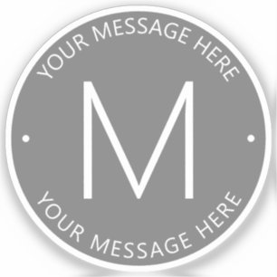 Sticker Texte simple et personnalisable transparent gris