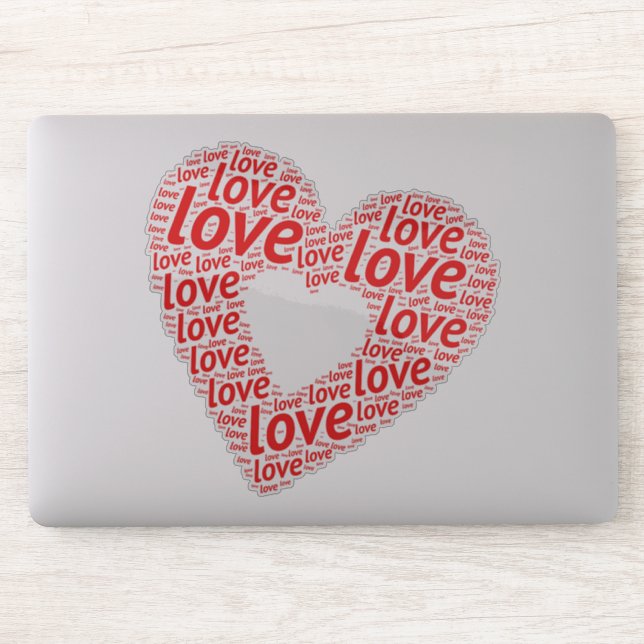 Sticker Texte typographique de l'amour rouge (Ordinateur)