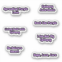 Sticker texte violet de sensibilisation à l'épilep
