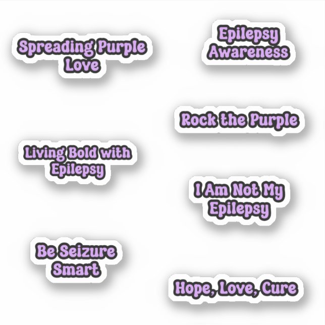 Sticker texte violet de sensibilisation à l'épilep (Devant)