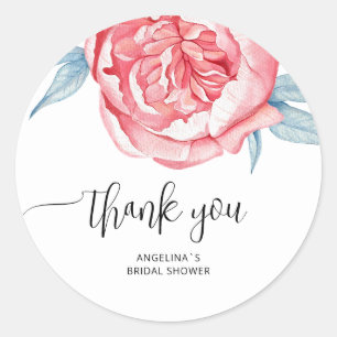 Sticker thank you for a bridal shower
