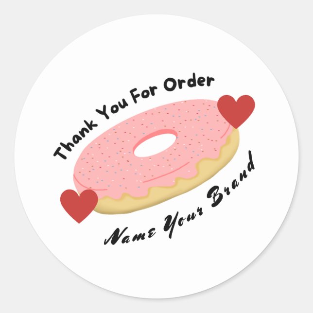 Sticker Thank you For Order Doughnut  (Front)