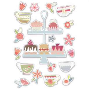 Sticker Thé et gâteaux de l'après-midi