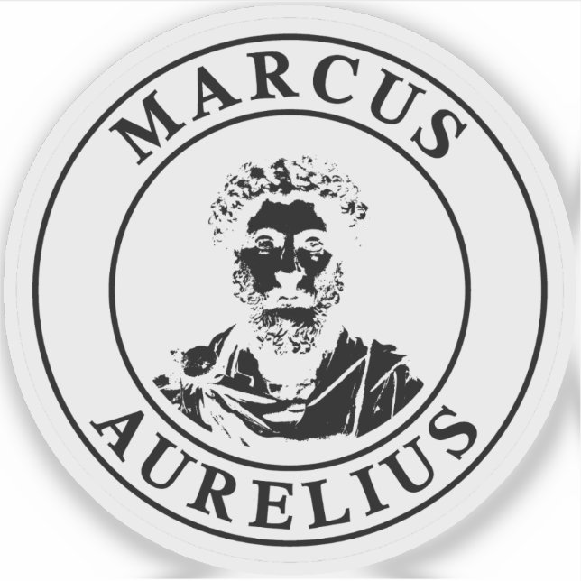 Sticker The Great Stoic Marcus Aurelius (black) (Devant)