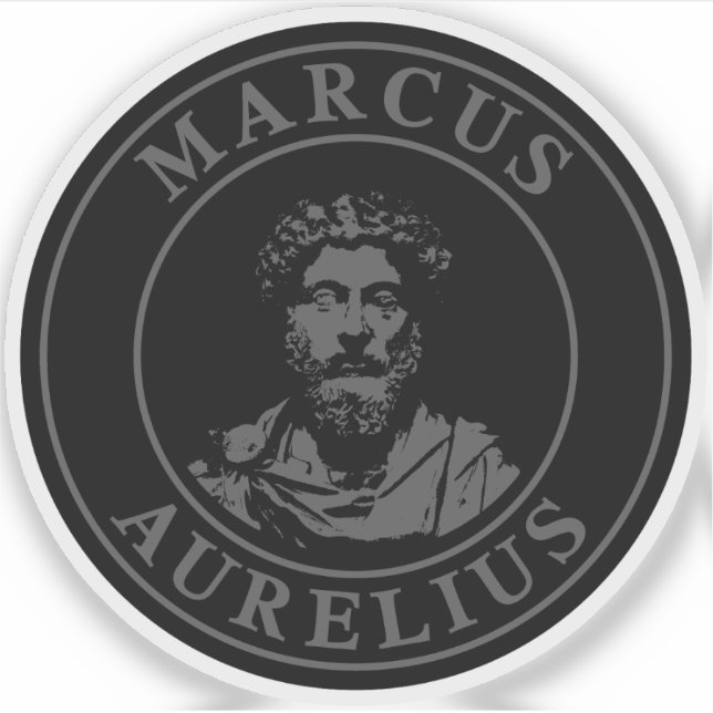 Sticker The Great Stoic Marcus Aurelius (grey) (Devant)
