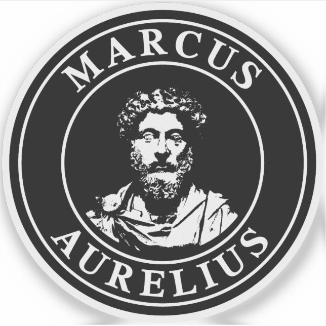 Sticker The Great Stoic Marcus Aurelius (white) (Devant)
