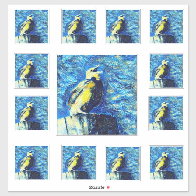 Sticker The Lonely Bird VanGogh Style  (Feuille)