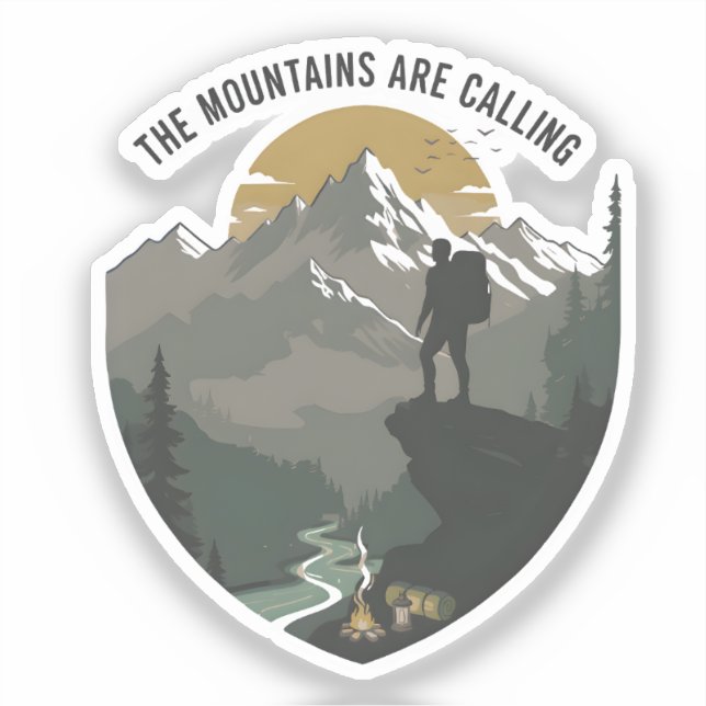 Sticker The Mountains Are Calling (Recto)