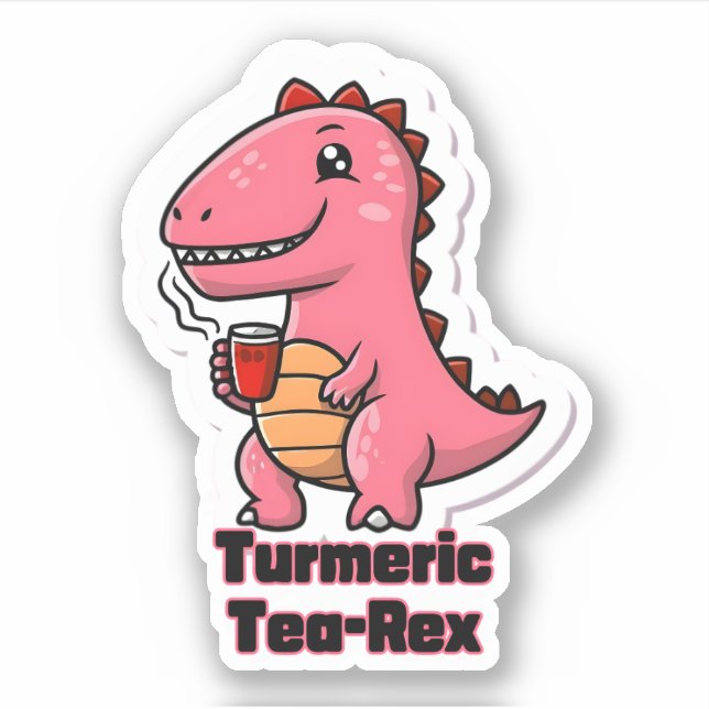 Sticker Thé-Rex Turmerique (Devant)
