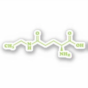 Sticker Thé Théanine Formule chimique moléculaire