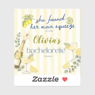 Sticker thème citron elle a trouvé son petit ami jaune