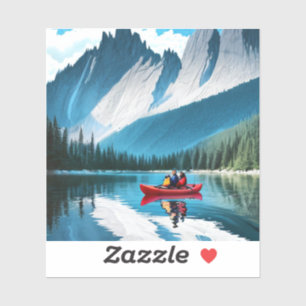 Sticker Thème de Kayak en couple