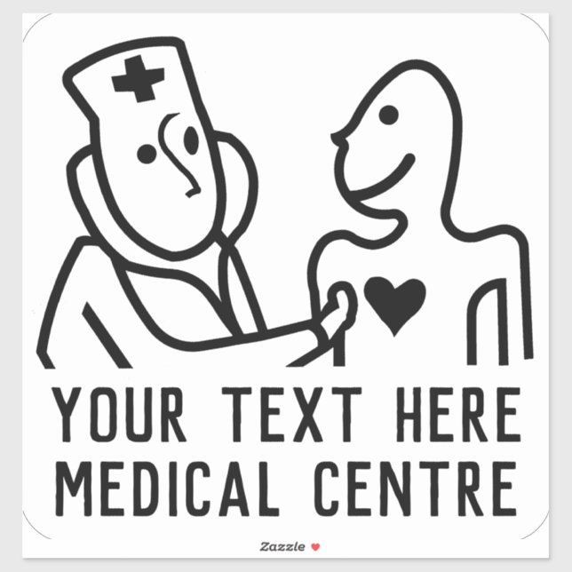 Sticker Thème de santé cardiovasculaire du Centre Médicale (Feuille)