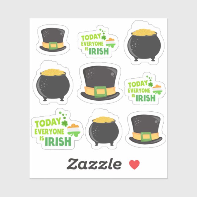 Sticker Thème Extraordinaire de la Saint Patrick (Feuille)