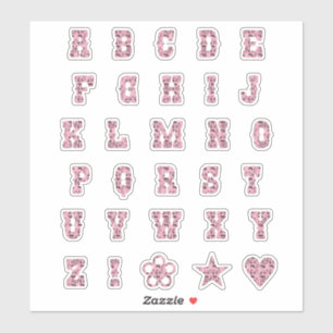 Sticker Thème Occidental Police Pink Paisley Alphabet Lett