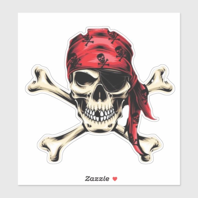 Sticker Thème Pirate Fête salé Adulte Pirate Skin (Feuille)