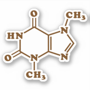 Sticker Théobromine au chocolat Formule chimique moléculai