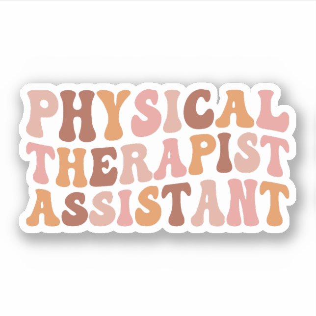 Sticker Thérapie physique, physiothérapeute adjoint PTA (Devant)