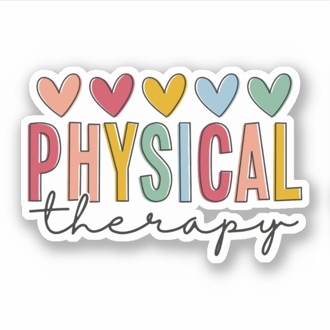 Sticker Thérapie physique PT physiothérapeute Assistant (Devant)