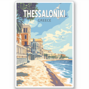 Sticker Thessalonique Grèce Travel Art Vintage