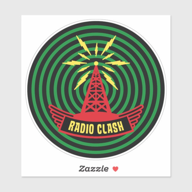 Sticker This Is Radio Clash On Pirate Satellite Parody (Feuille)