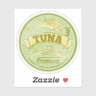 Sticker Thon peut pop art en étain poisson