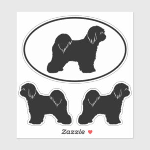 Sticker Tibétain Terrier Silhouettes Chiens Ensemble d'aut